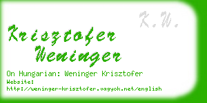 krisztofer weninger business card